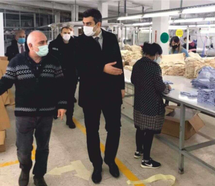 ilçemizdeki Fabrikalara Korona Virüs Denetimi