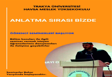 Havsa Meslek Yüksekokulunda Öğrenci Seminerleri Başlıyor