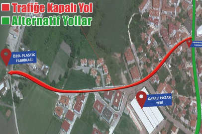 ÇALIŞMALAR NEDENİYLE YOL TRAFİĞE KAPANDI