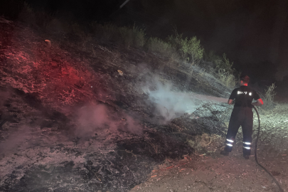 YÜK TRENİ, YANGIN NEDENİYLE KONTROL AMAÇLI DURDURULDU