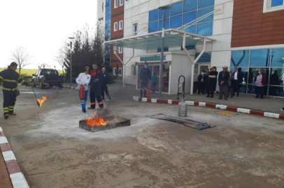 Babaeski Devlet Hastanesi'nde yangın tatbikatı yapıldı