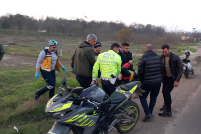 Tekirdağ’da motosikletli şarampole yuvarlandı