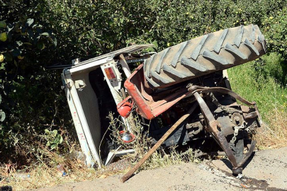 Traktör devrildi: 1 yaralı