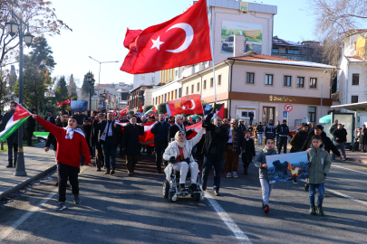 Tekirdağ’da Gazze’ye destek yürüyüşü