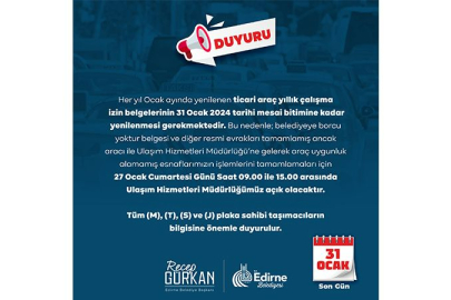 Dikkat! Son Tarih 31 Ocak