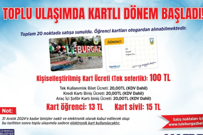 Lüleburgaz’da toplu ulaşımda elektronik kart dönemi