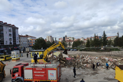 Havsa’da eski otogarın yıkım işlemleri başladı