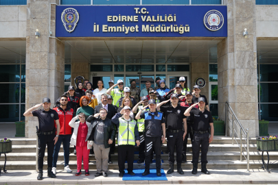 Edirne'de özel çocuklar temsili polis oldu