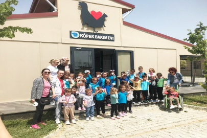 Anaokulu Öğrencilerinden Hayvan Geçici Bakımevi’ne Ziyaret