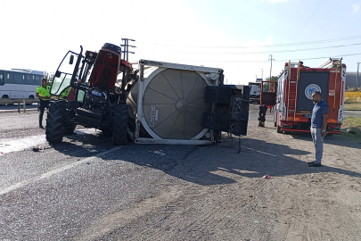 Tanker Traktöre Çarptı Facianın Eşiğinden Dönüldü