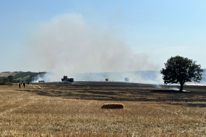 Tekirdağ'da Çıkan Anız Yangını Söndürüldü