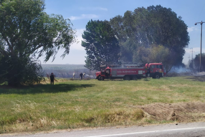 Havsa'da Kopan Elektrik Telleri Anız Yaktı