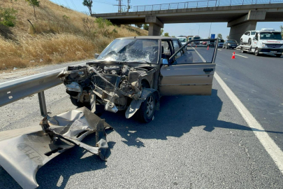 İş Makinesiyle Otomobilin Çarpıştığı Kazada 1 Kişi Yaralandı