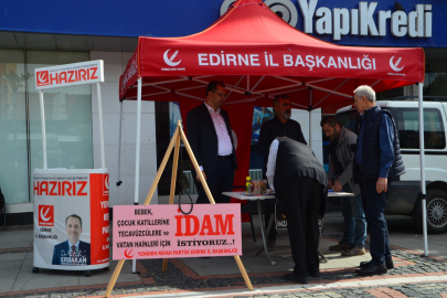 Edirne’de İdam Cezası İçin İmza Kampanyası