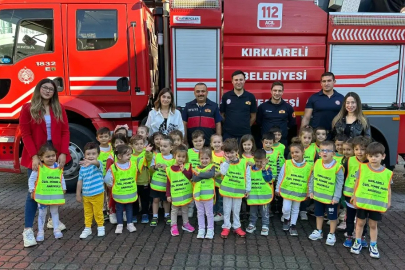 Anaokulu Öğrencileri, İtfaiye Müdürlüğünü Ziyaret Etti