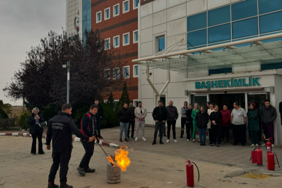 Babaeski'de Sağlık Personeline Yangına Müdahale Eğitimi Verildi