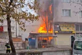 Çorlu'da Korku Dolu Anlar: Alevler Metrelerce Yükseldi