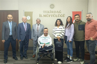 Bedensel Engelli Milli Yüzücü Yurtkölesi'nden Tekirdağ Müftüsü Soykök'e Ziyaret