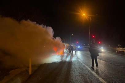 Tekirdağ'da İranlı Kadının Aracı Alev Topuna Döndü