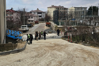 Pınarhisar'da Yol Yapım Çalışması