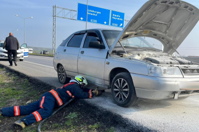 Babaeski'de Otomobil Yangını