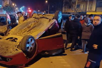 Çanakkale'de Takla Atan Otomobilin Sürücüsü Yaralandı