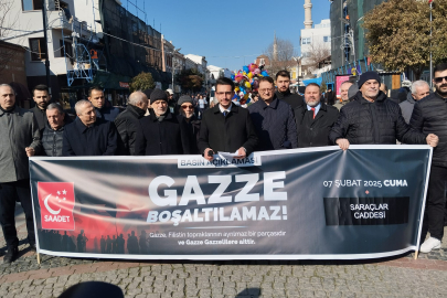 Edirne’de Saadet Partisi’nden Trump’a Protesto