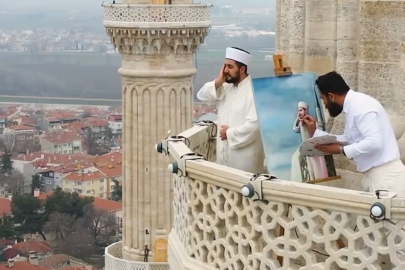 Azerbaycanlı Ressam, Ezan Okuyan Müezzini Selimiye'nin Minaresinde Resmetti