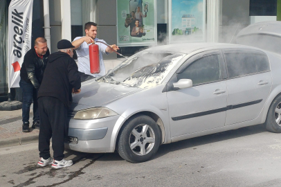 Edirne’de Alev Alan Otomobili Esnaf Söndürdü